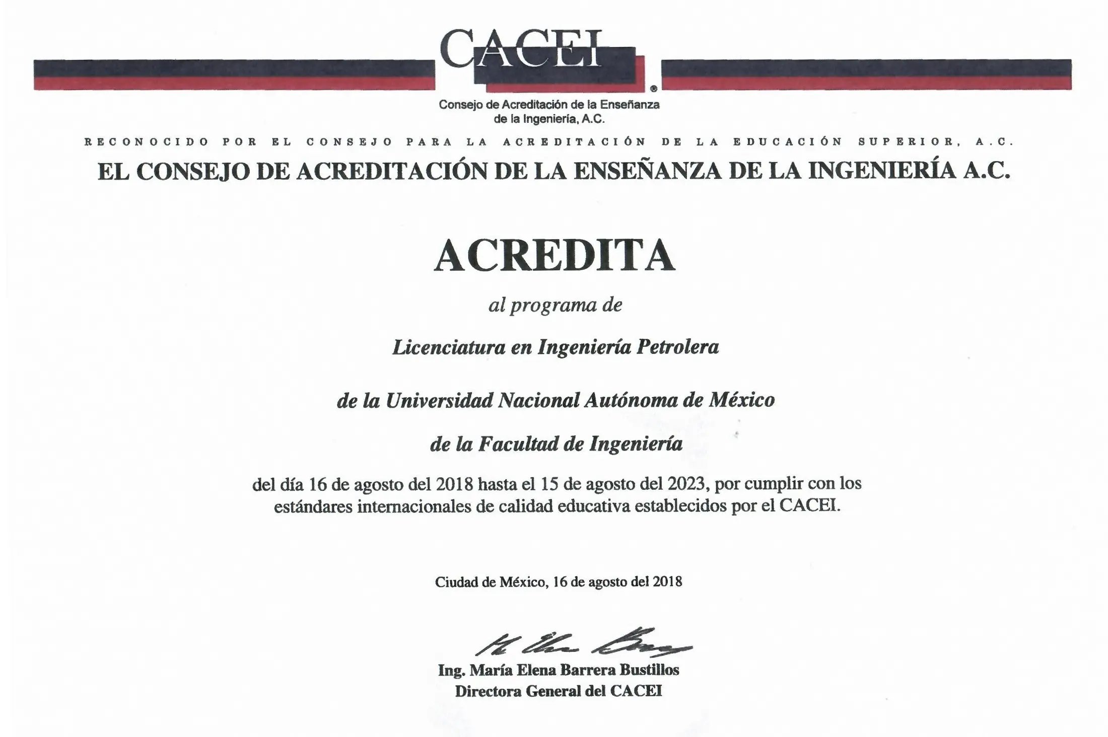 Acreditación CACEI